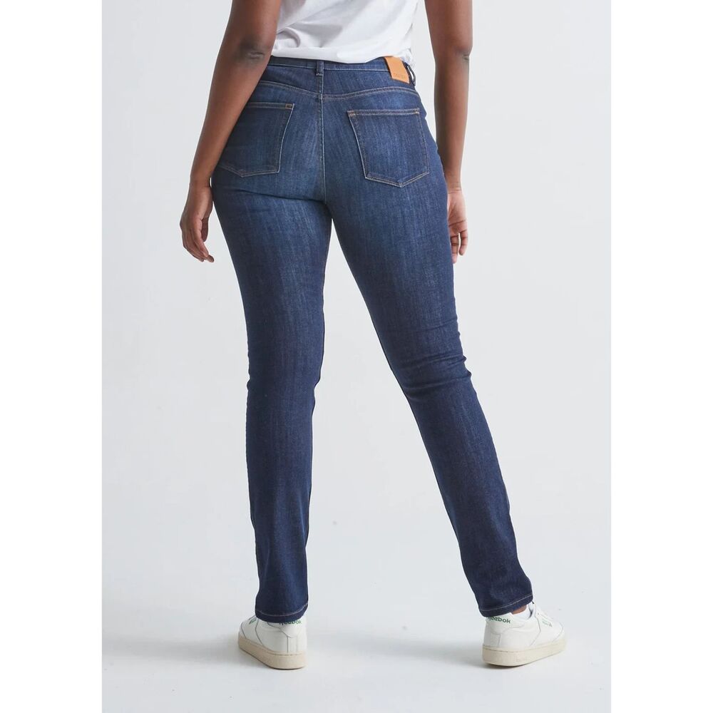 DU/ER Performance Denim Mid Rise Slim Straight in Dark Stone Women's Size 30x32 - Picture 2 of 14